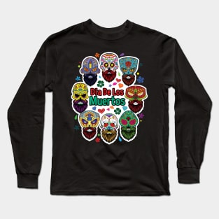 Dia de los Muertos Sugar Skulls Long Sleeve T-Shirt